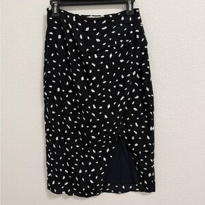 Abercrombie & Fitch Black Midi Skirt with White Dots